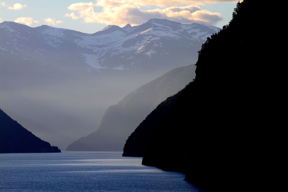 Einfahrt in den Geiranger-Fjord