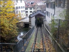 Einfahrt in die Talstation der Mühleggbahn