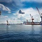 Einfahrt von Warnemünde nach Rostock