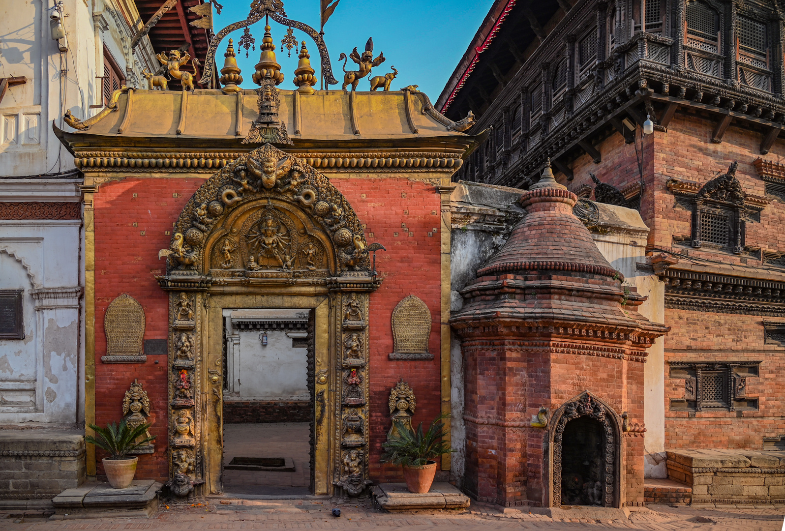 Eingang Zum Königspalast Bhaktapur