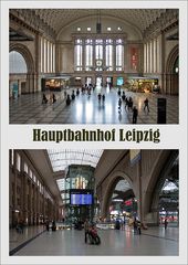 Eingangsportal und Querbahnsteig vom Leipziger Hauptbahnhof