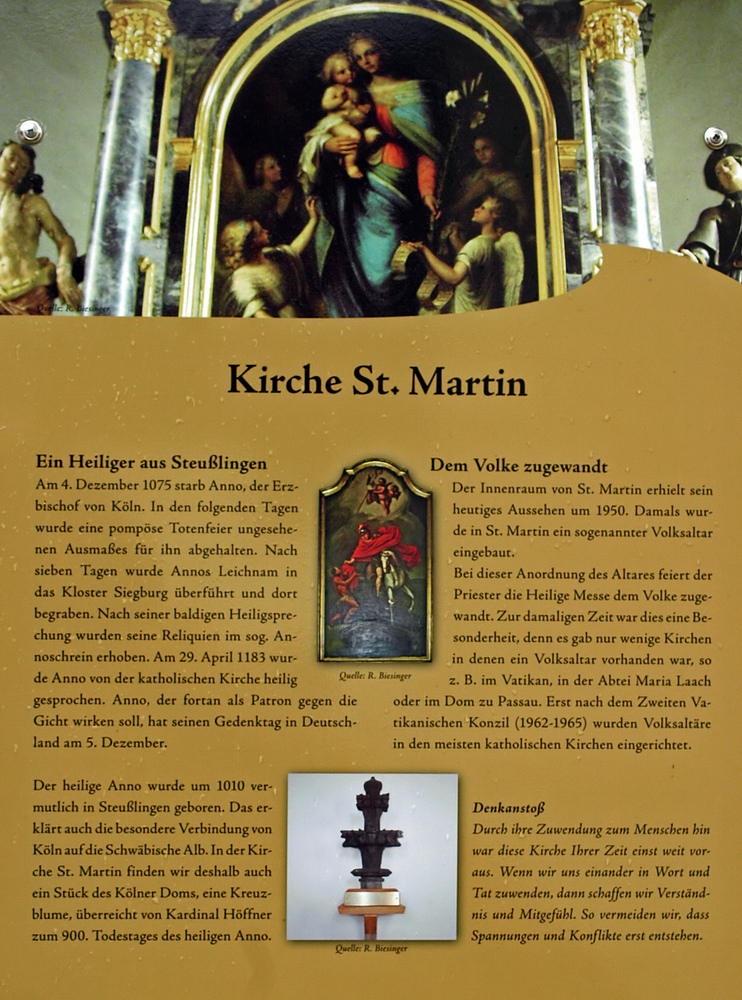 "Eingangsschild zur Kirche St. Martin Altsteußlingen