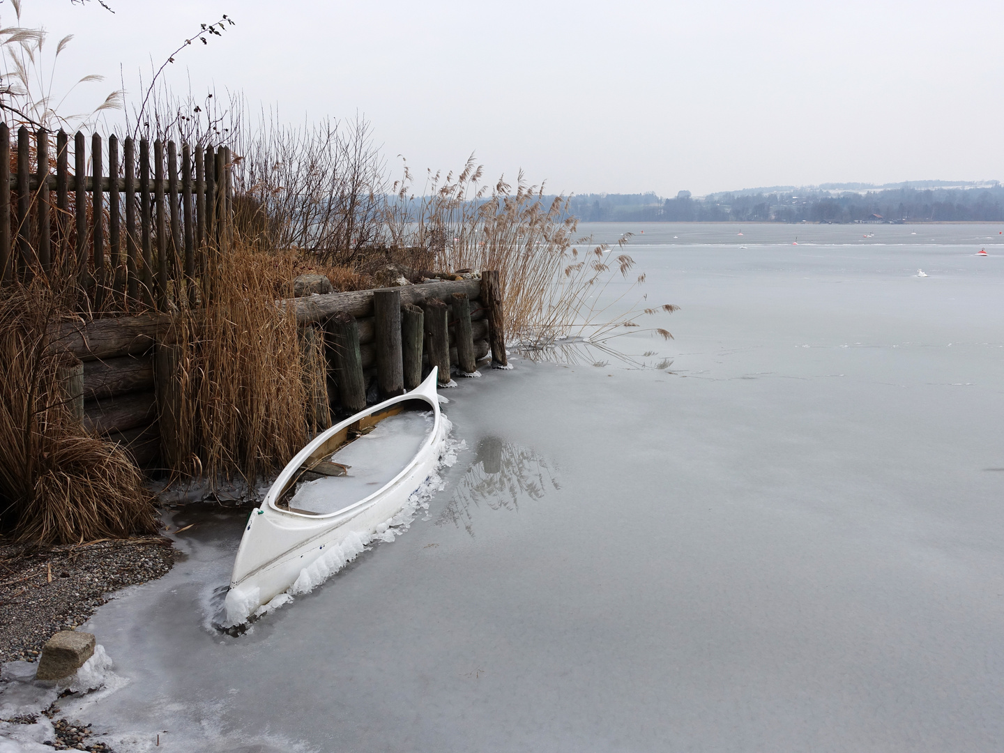 eingefroren im Simssee