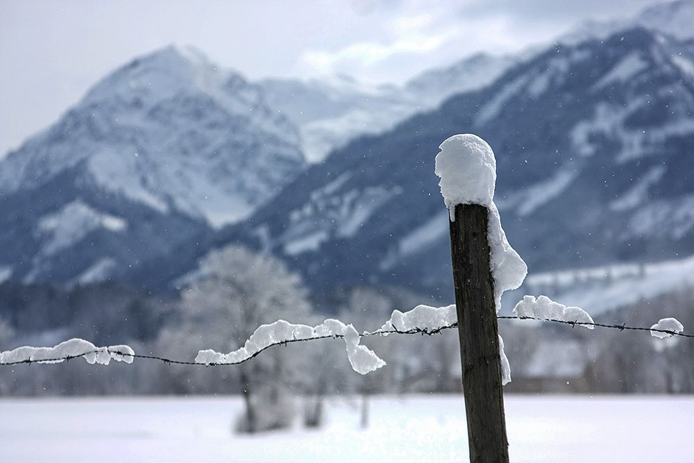 Eingeschneiter Vollpfosten 