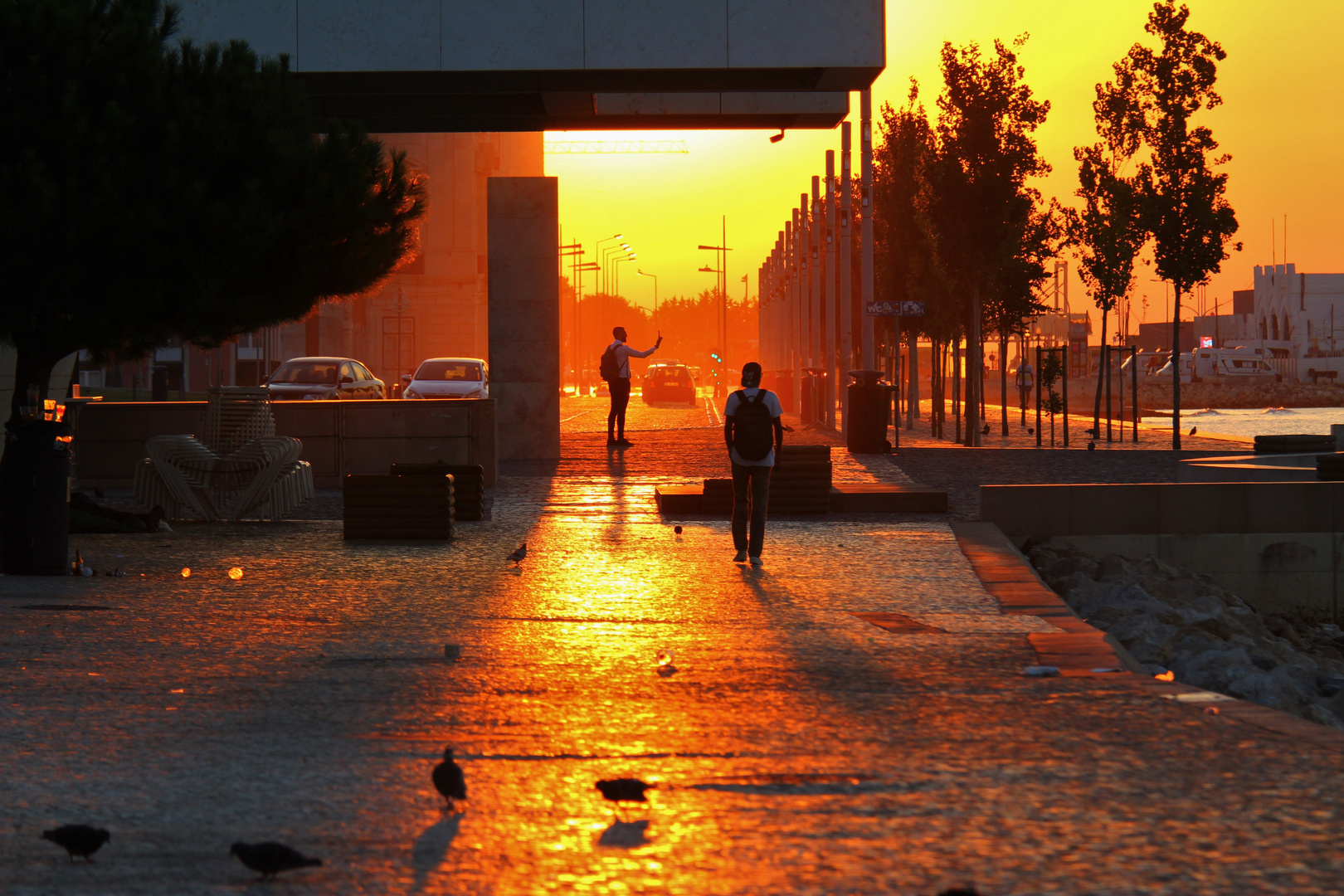 eingetaucht in die morgendliche Stadt