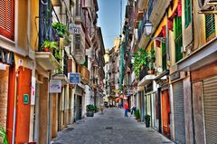 einkaufsstrasse calle sindicat in  palma de mallorca hdr