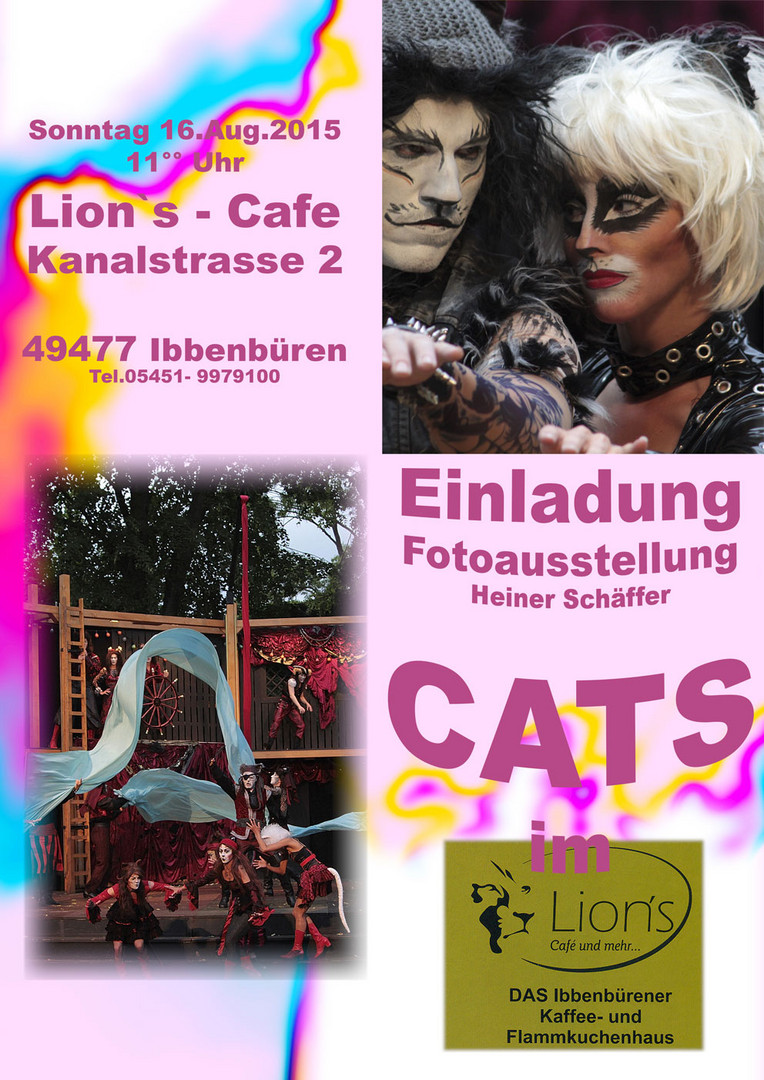 Einladung Fotoausstellung CATS Eröffnung 16.8.15 11°° Uhr