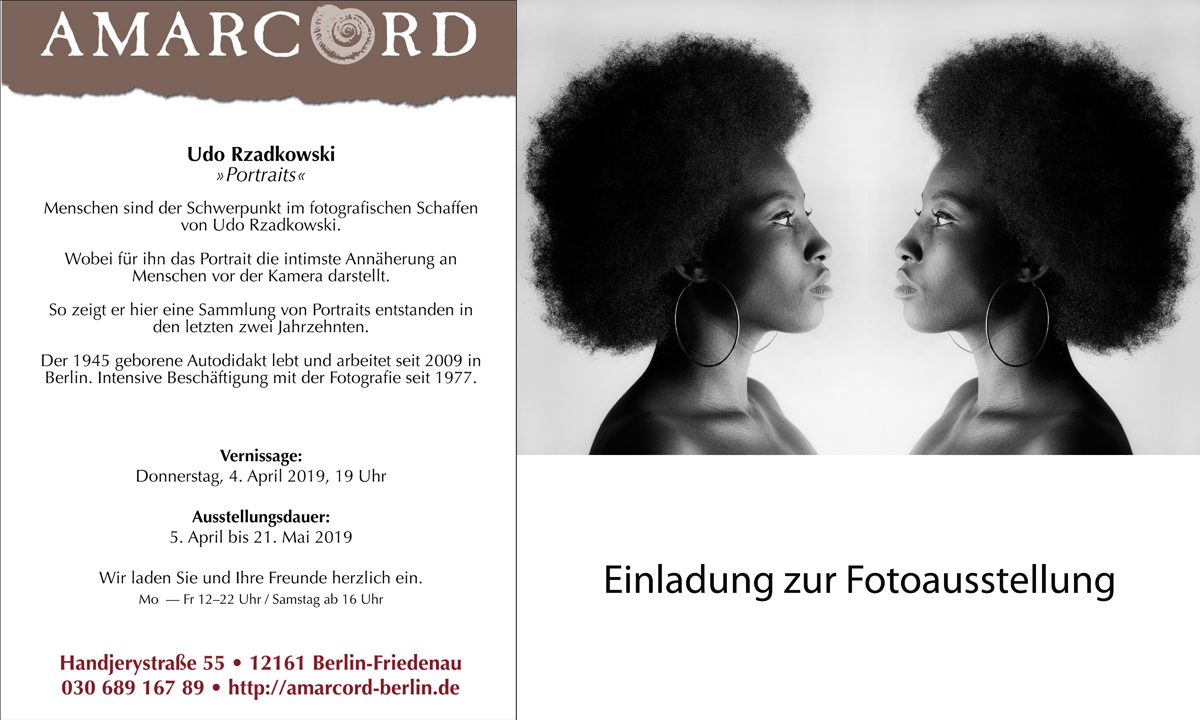 Einladung zur Fotoausstellung Portraits