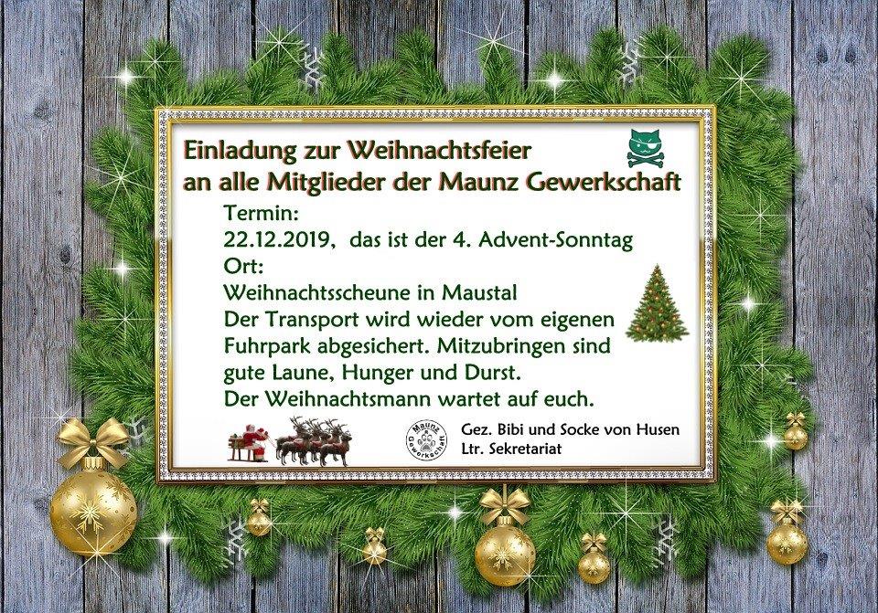 Einladung zur Weihnachtsfeier