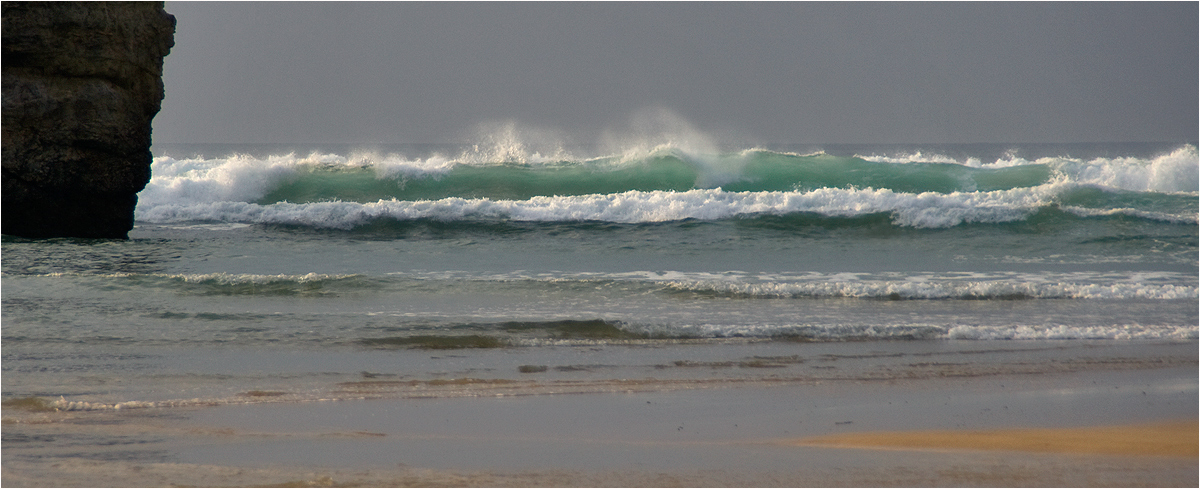 Einlaufende Flut in Perranporth