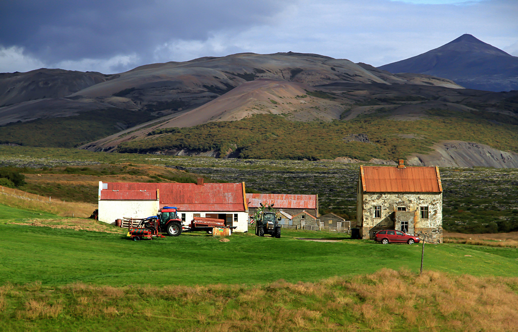 Einsam gelegene Farm in Island