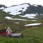 Einsame Hütte in der Hardangervidda in Norwegen
