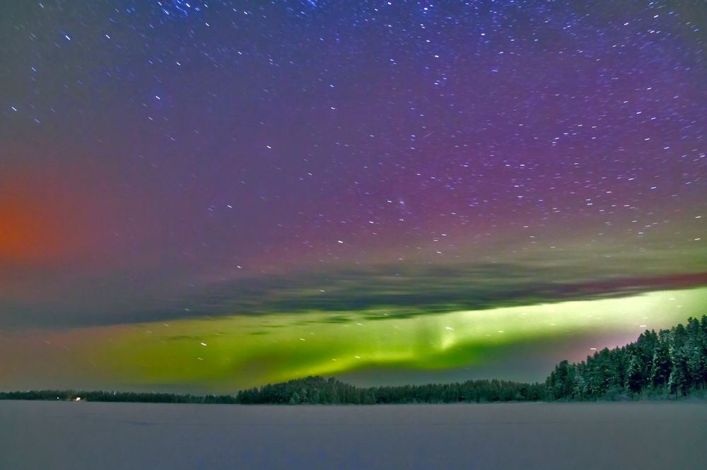 Einsame Nacht in Nordost Finnland