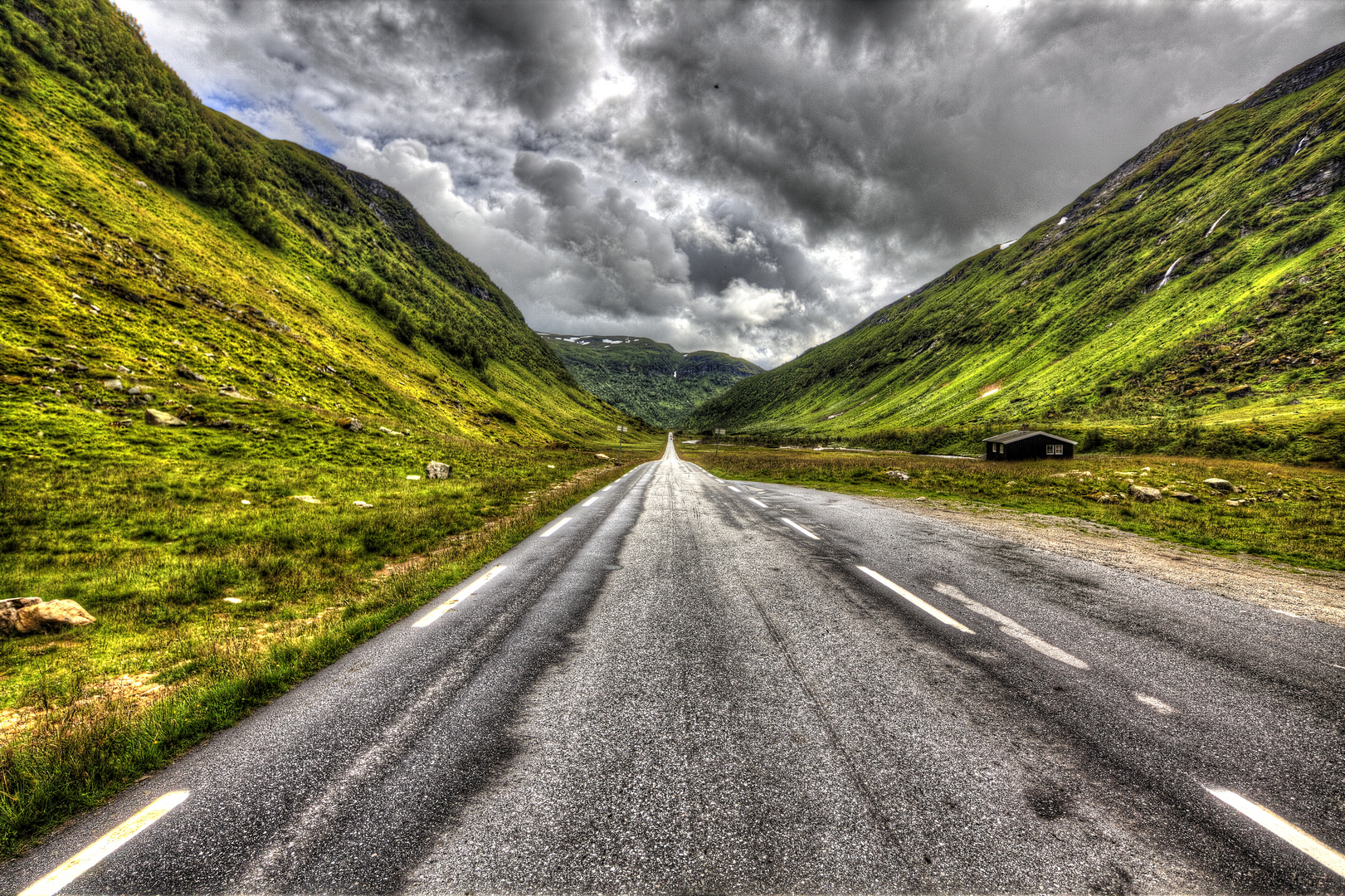 Einsame Straße in Norwegen