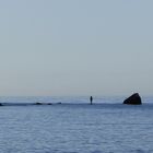 Einsamer Angler vor Jasmund
