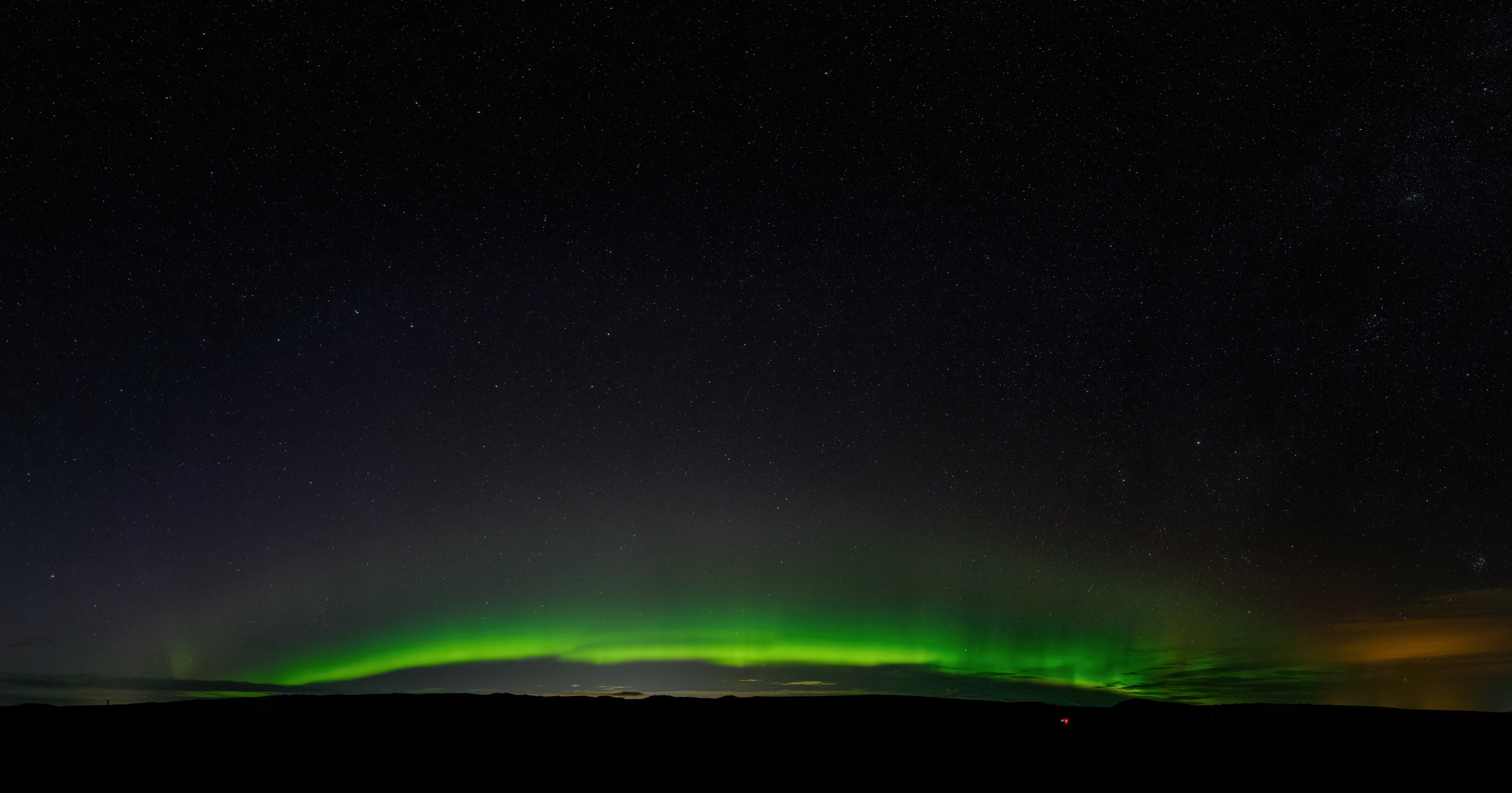 Einsamer Bogen - Polarlicht Panorama