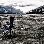 einsamer campingstuhl in patagonien ...