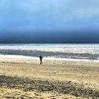 Einsamer Läufer am Strand