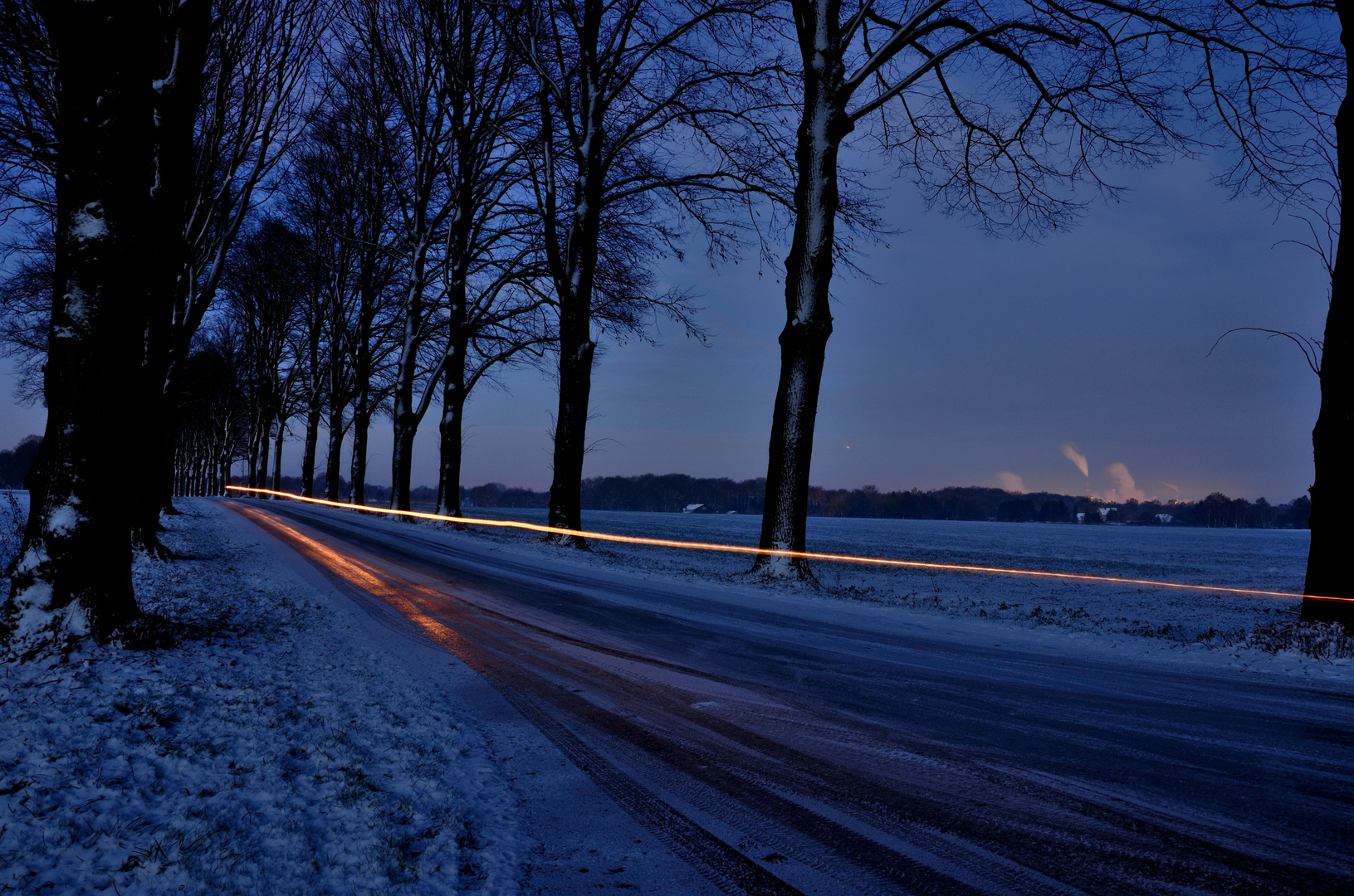 einsamer Lichtstreif