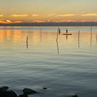 Einsamer Paddler am Abend 