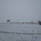 Einsamer Radler im Schnee