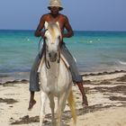 Einsamer Reiter am Strand von Djerba