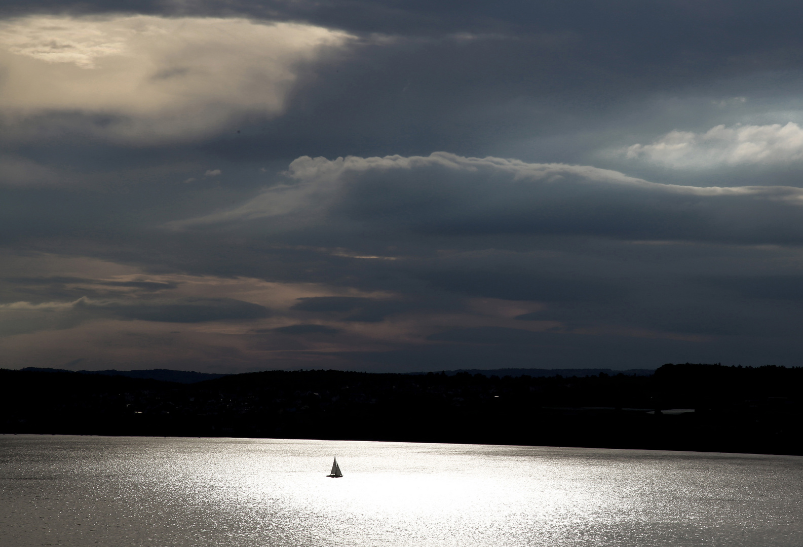 einsamer Segler auf dem Bodensee