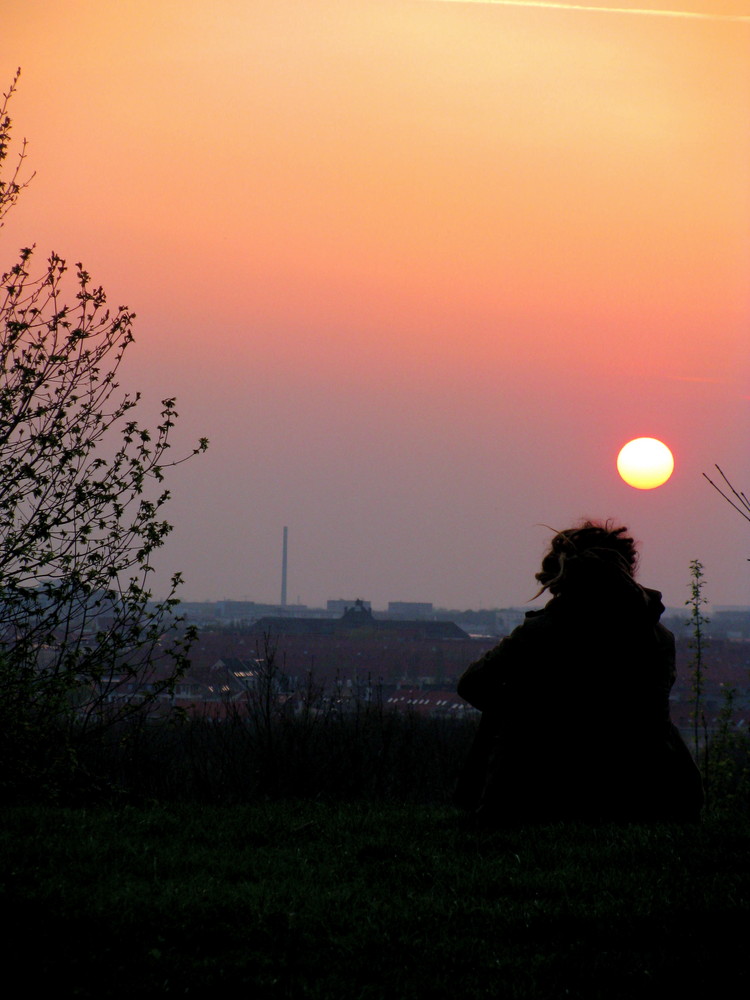 einsamer sonnenuntergang