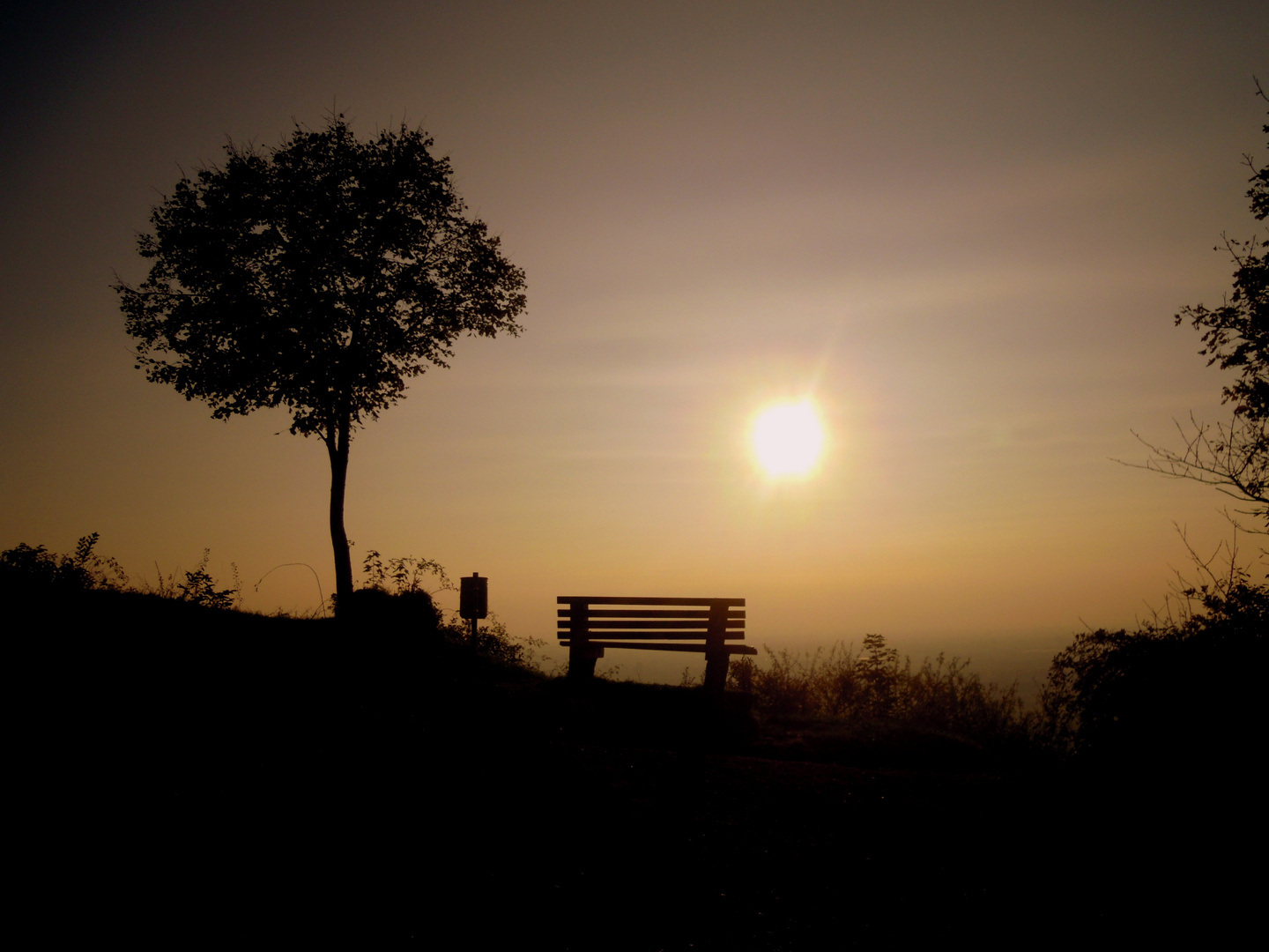 einsamer sonnenuntergang