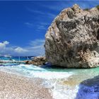 Einsamer strand auf karpathos