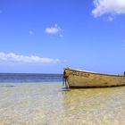 Einsames Boot auf Mauritius