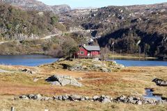 Einsames Ferienhaus in Norwegen