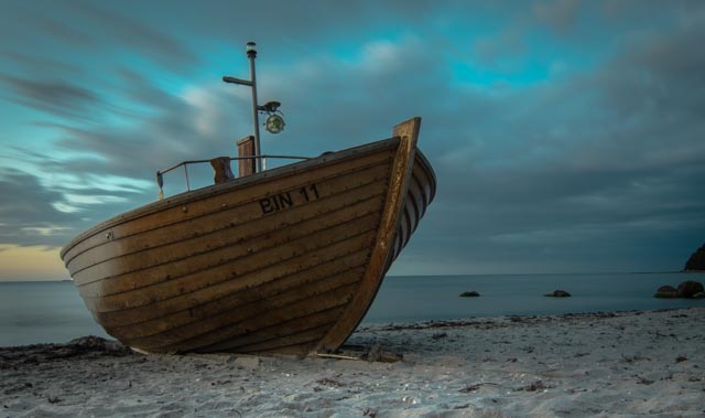 einsames Fischerboot