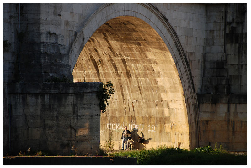 Einsames Konzert am Tiber