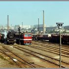 Einst 1979 munteres Treiben im Güterbahnhof Gera vom Führerstand aus fotografiert