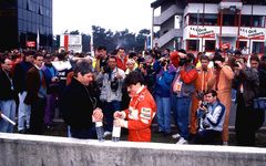 Einstand Ellen Lohr in der DTM bei AMG-Mercedes 1991 Zolder /B. Presserummel um Ellen.