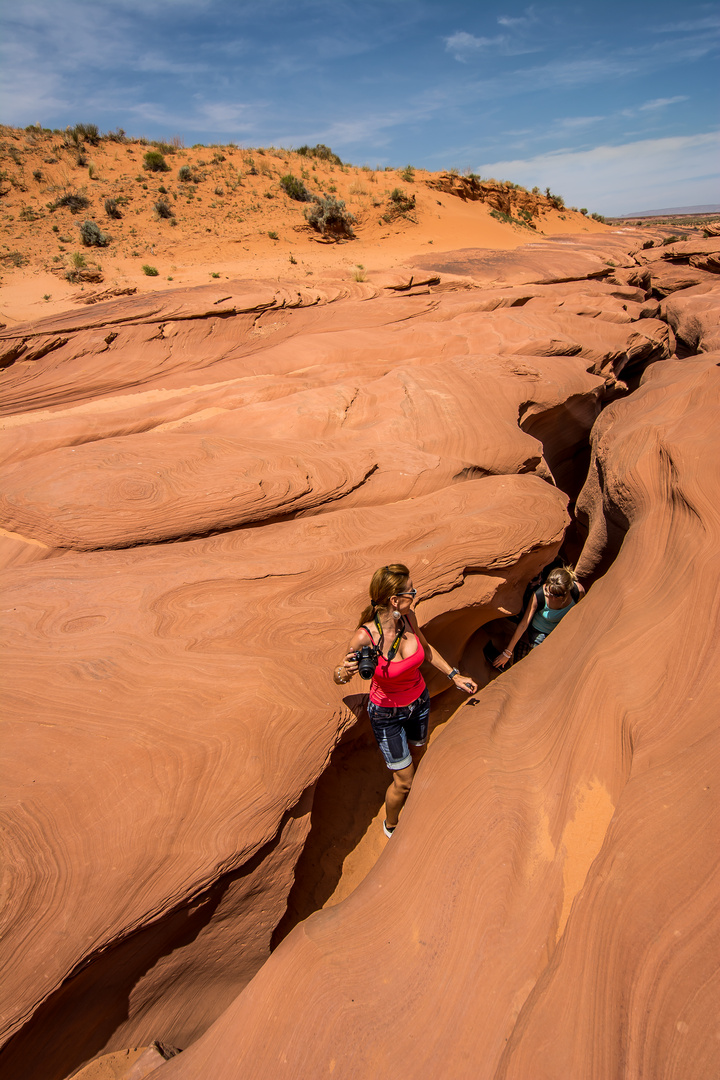 Einstieg in den Lower Antelope Canyon - Arizona - Juni 2014