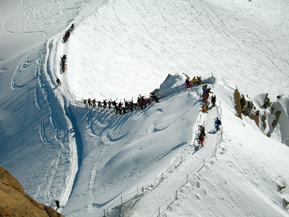 Einstieg in Vallee Blanche