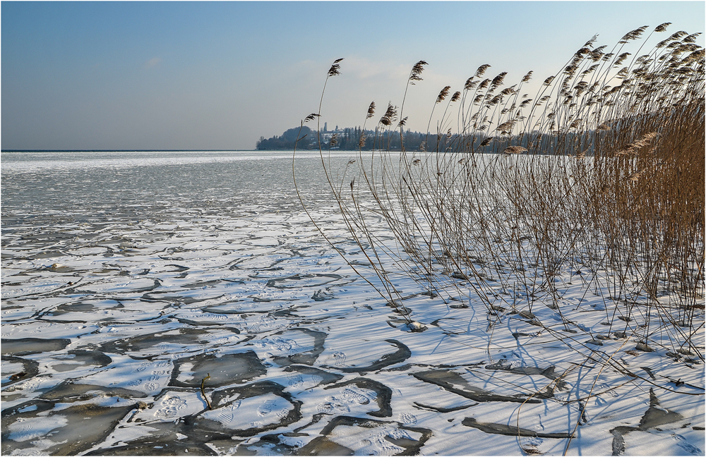 Eis am Bodensee, eisige Aussichten auf der Mainau