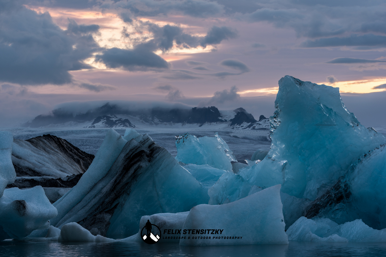 Eis am Gletschersee Jökulsárlón