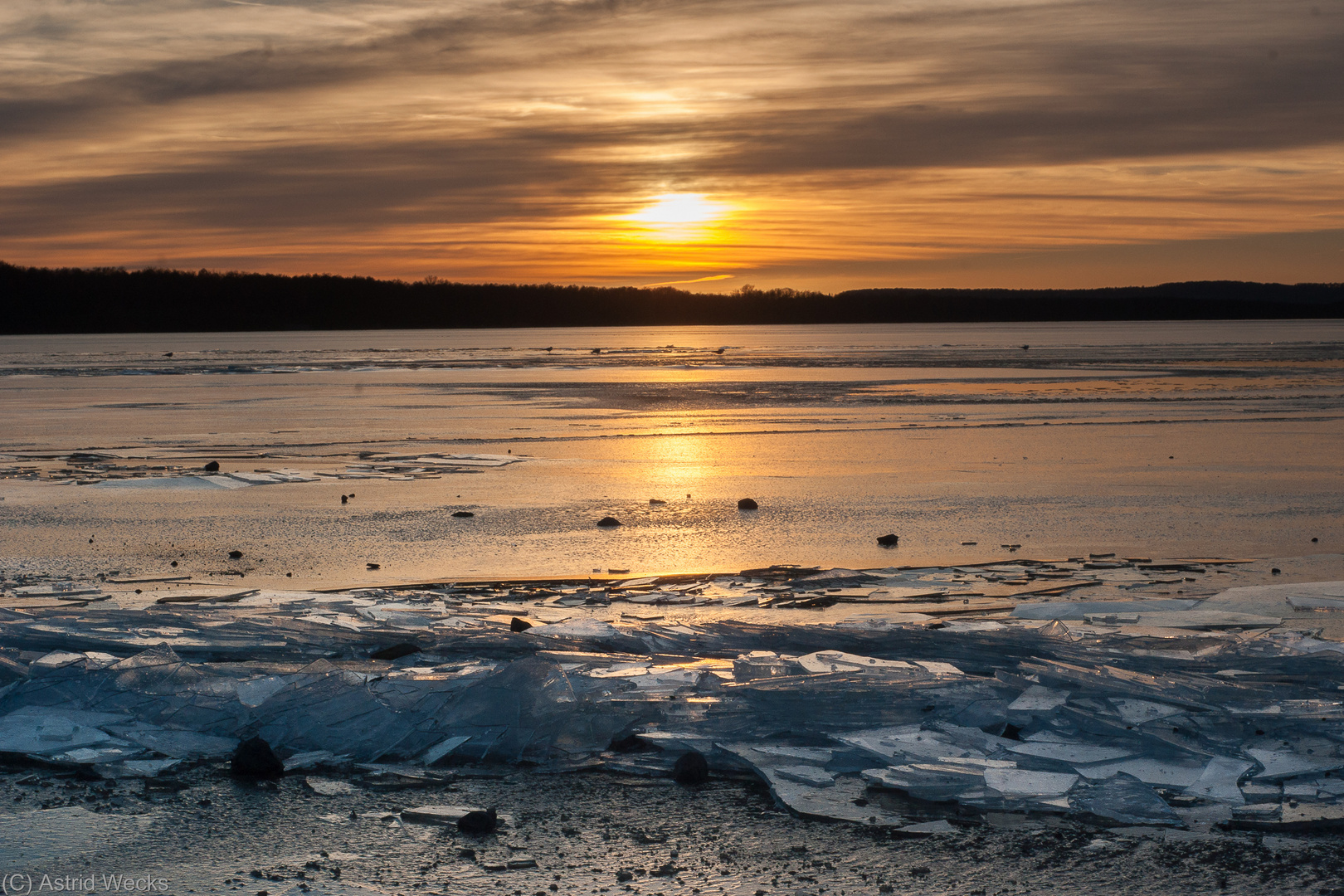 Eis an Abendsonne