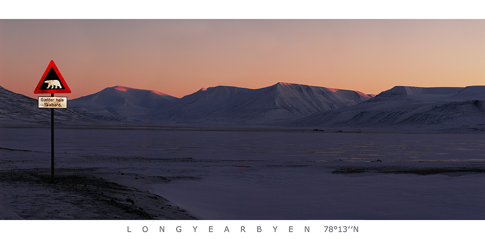 Eisbärwarnung Longyearbyen (Spitzbergen)