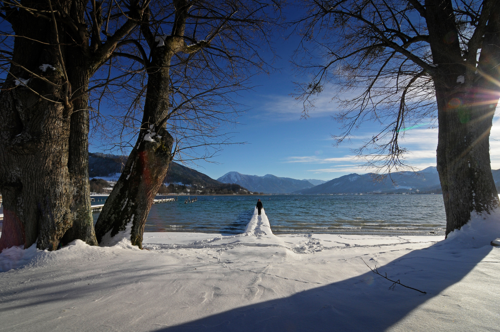 Eisbahn ins Tegernseer Wasser