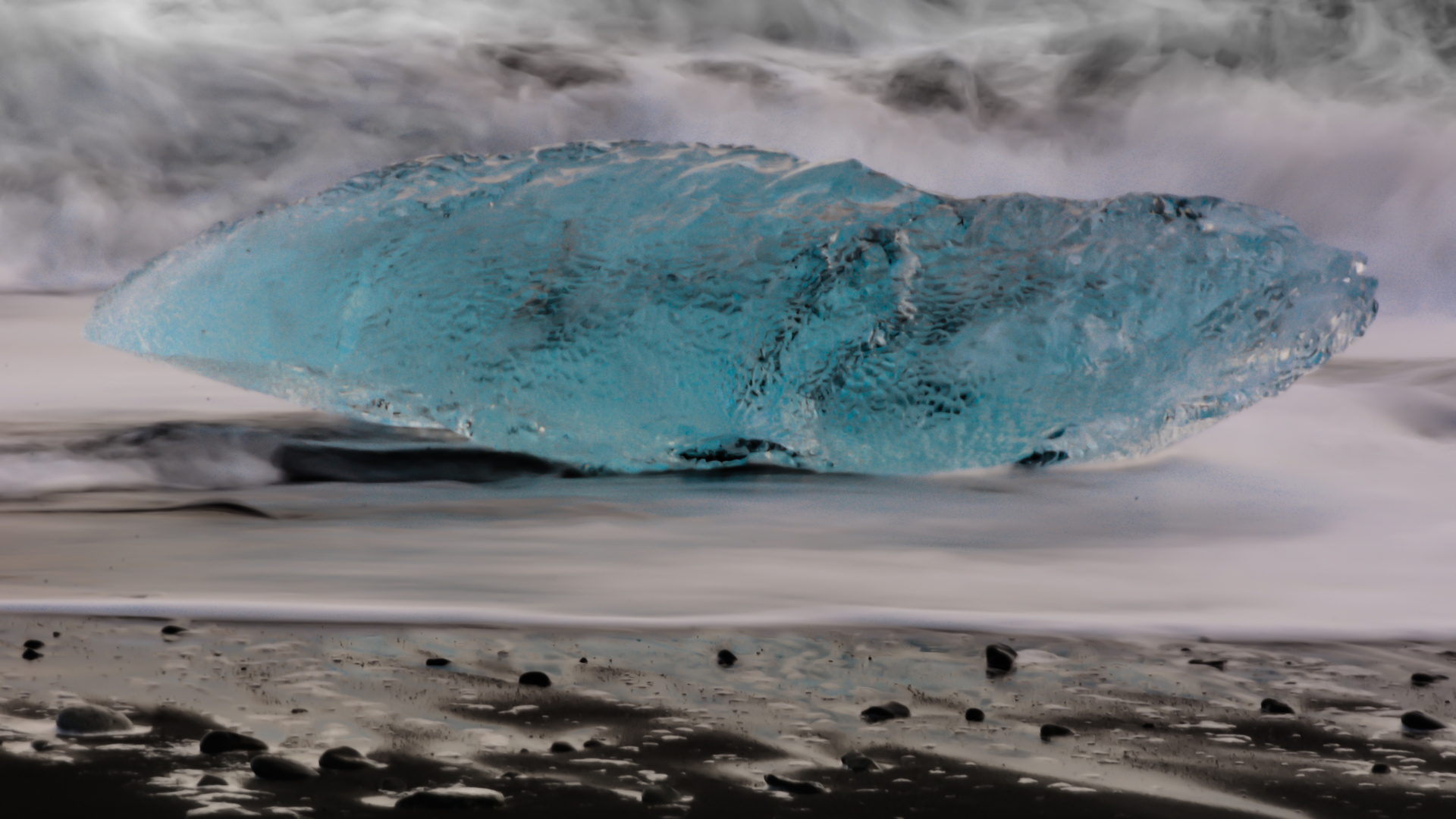 Eisbergstrand am Vatnajökull Gletscher