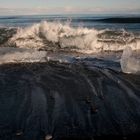 Eisblöcke am Strand