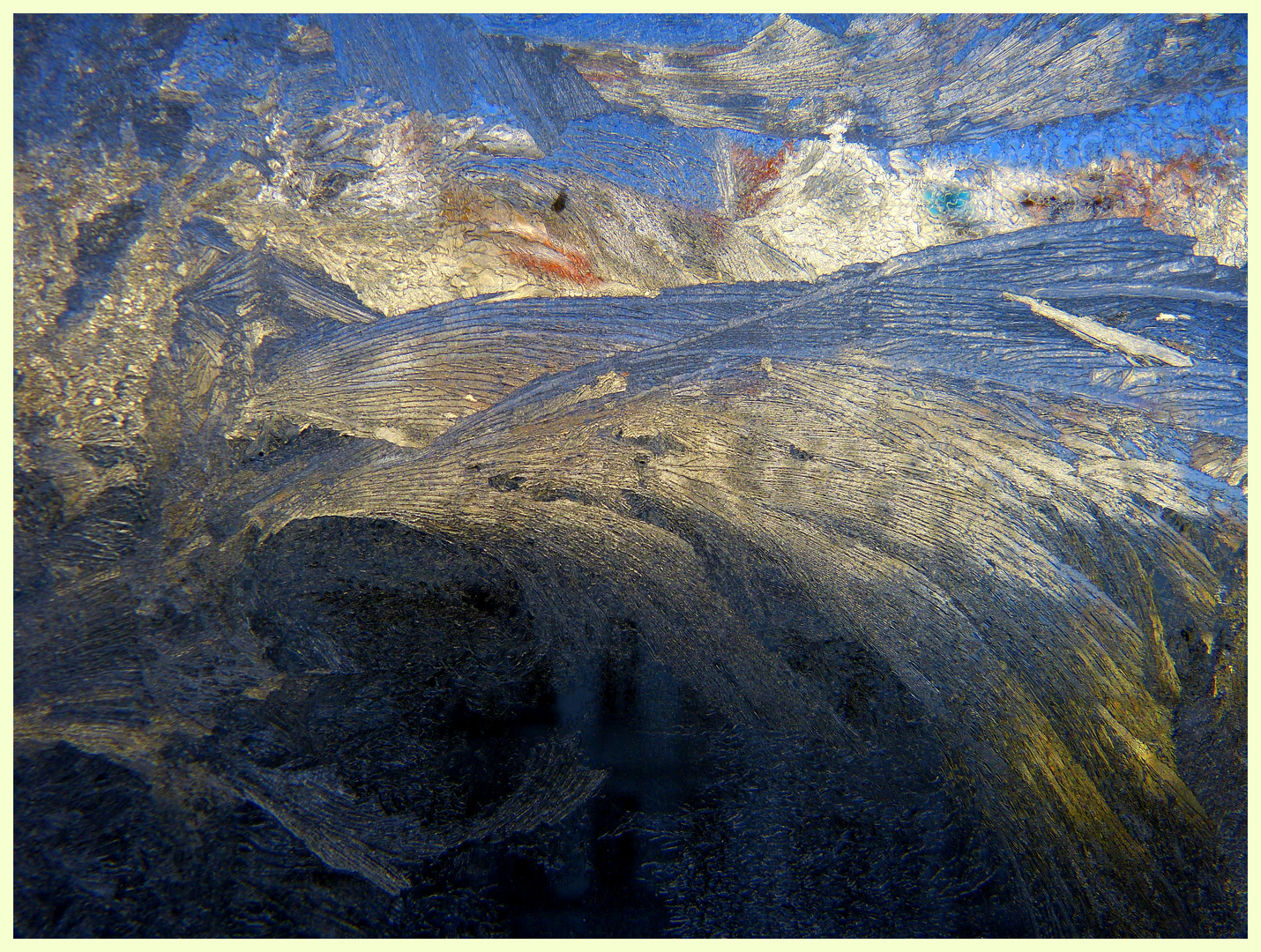 Eisblumen... Blick durchs Fenster...