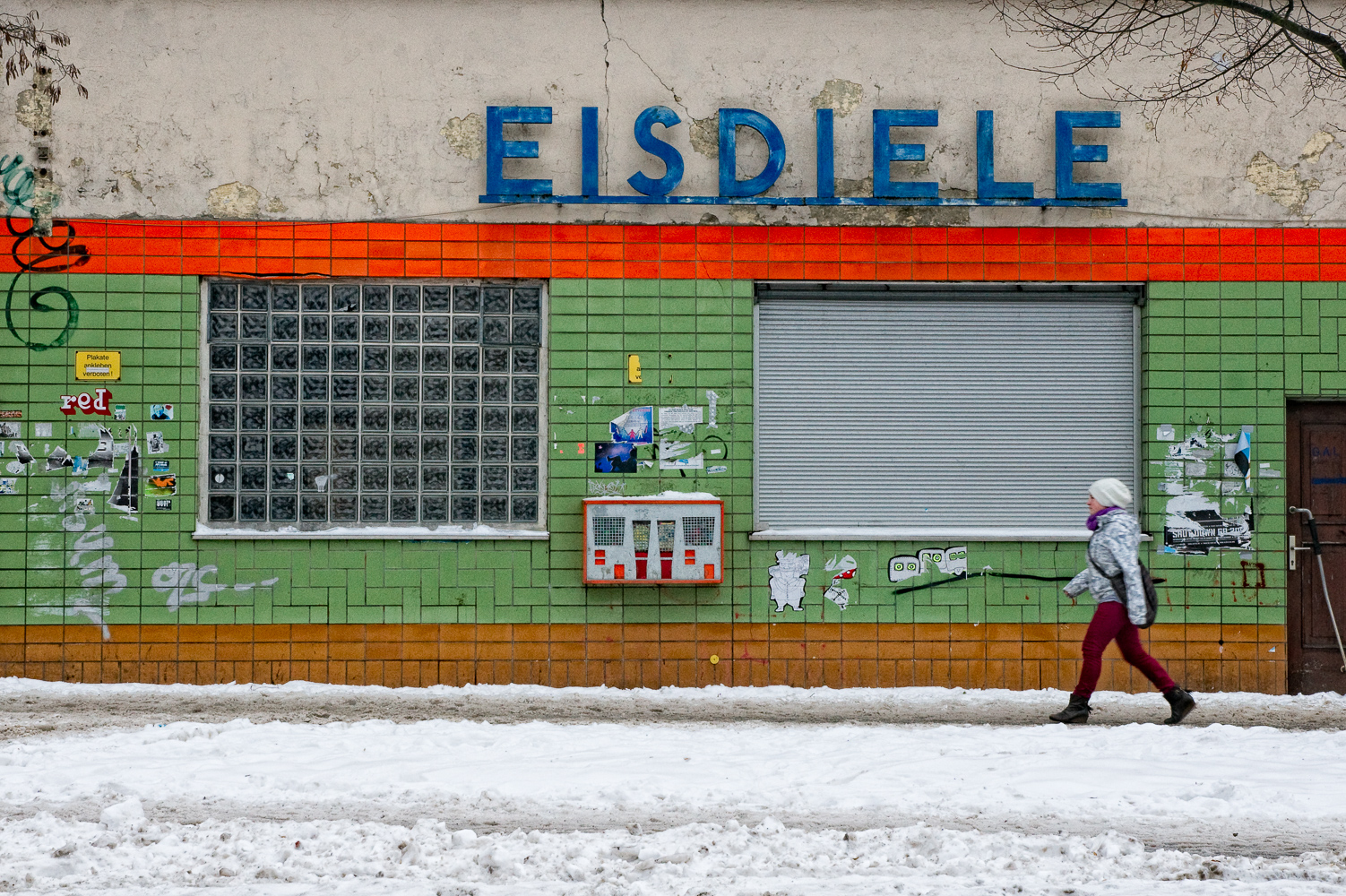 Eisdiele im Winter