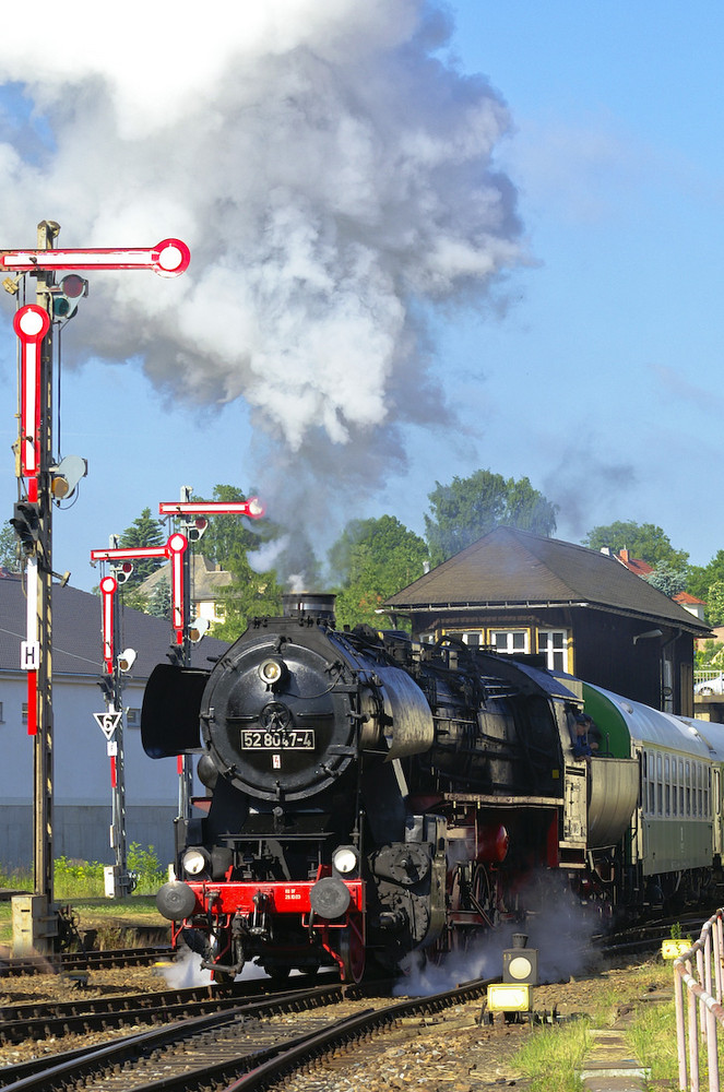 Eisenbahn in Sachsen - Anfahrt am Stellwerk Nossen