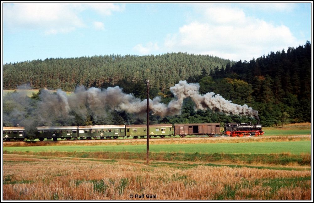 Eisenbahn und Landschaft in Thüringen 1989