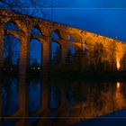 Eisenbahn Viadukt Blaue Stunde